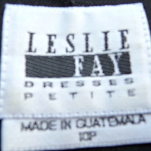 LESLIE FAY Skirt Suit Set Black Size 10P - Picture 4 of 4